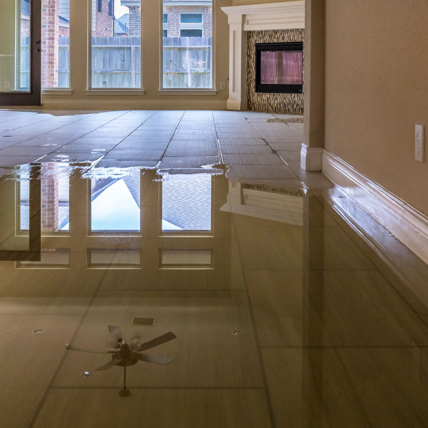 Water damage in residential property